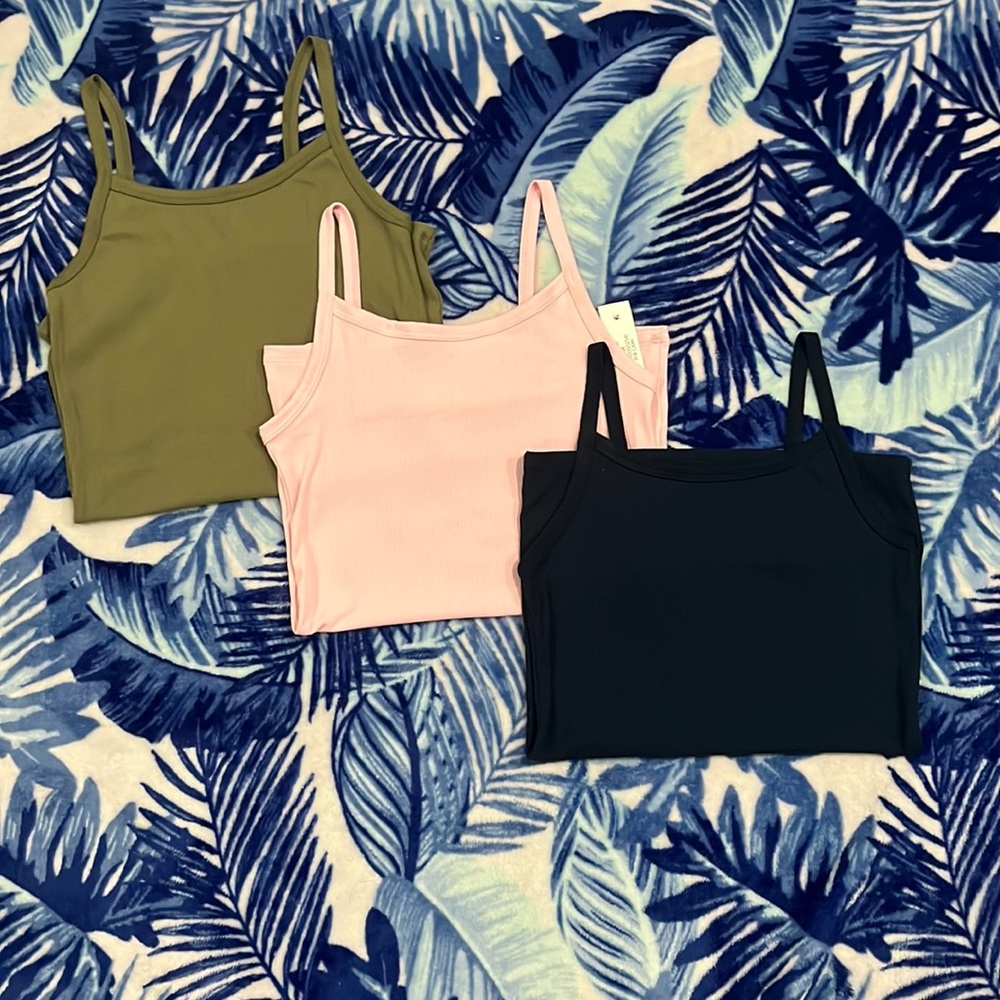 Multiple color tank tops (pink, navy and olive)